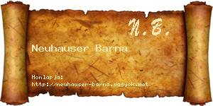 Neuhauser Barna névjegykártya